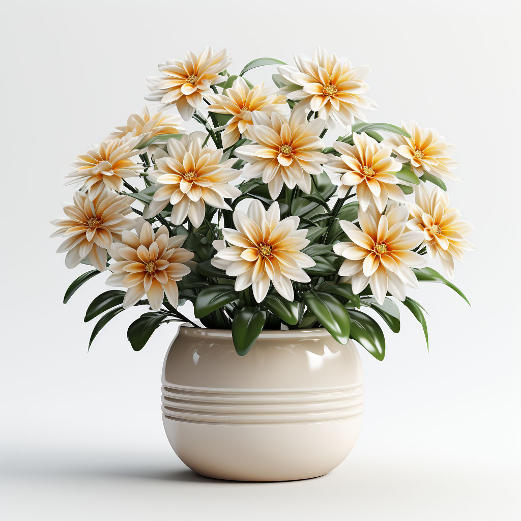 white-flowers-green-leaves-in-white-pot